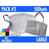 500 SETS of MASKS. LARGE. PACK 3