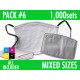 1000 SETS of MASKS. MIXED SIZES C. PACK 6