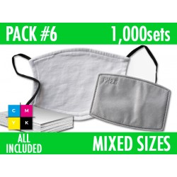 1000 SETS of MASKS. MIXED SIZES C. PACK 6
